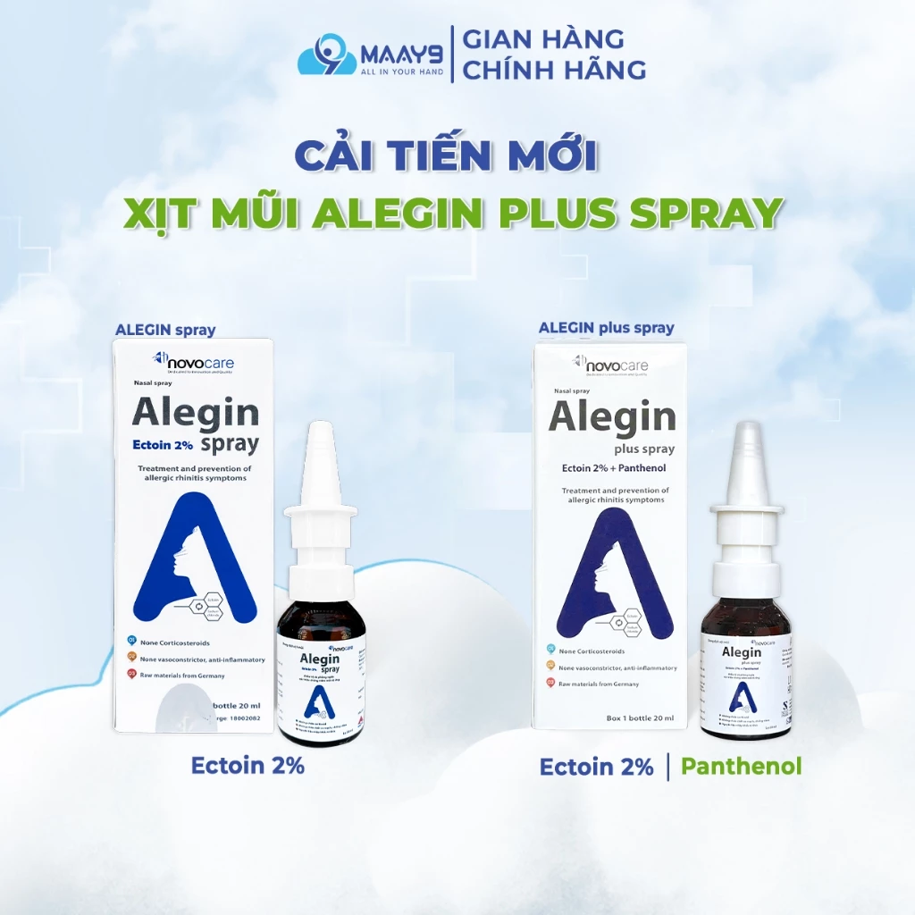 Xịt viêm mũị dị ứng Novocare Alegin giảm ngừa viêm mũi dị ứng, giảm hắt hơi xổ mũi, tái tạo niêm mạc mũi, lọ 20ml 15 novocarre1