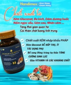 Alternative view of Viên Uống Bổ Thận, Tăng Cường Sinh Lý Nam Giới POWER FOR MEN, Hết xuất tinh sớm, Rồi loạn cương dương - Hộp 2 lọ 60 viên