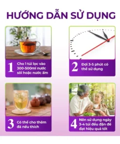 Alternative view of Trà tía tô okashi Nhật Bản thành phần thảo dược cải thiện gút, khớp tê bì tay chân 60 túi lọc