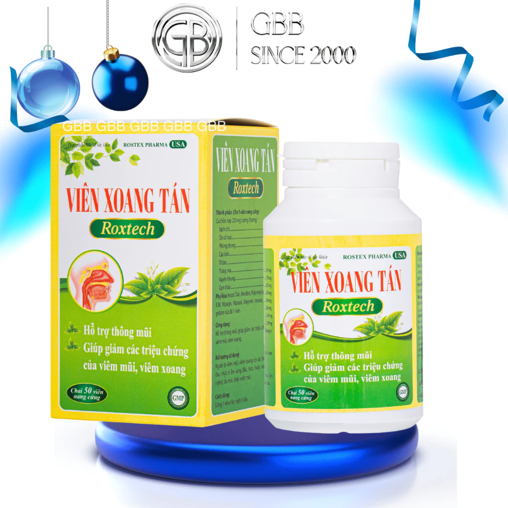 Viên Xoang Tán Roxtech hỗ trợ giảm viêm xoang(1 Chai/ 50 viên) 16 tan1 1