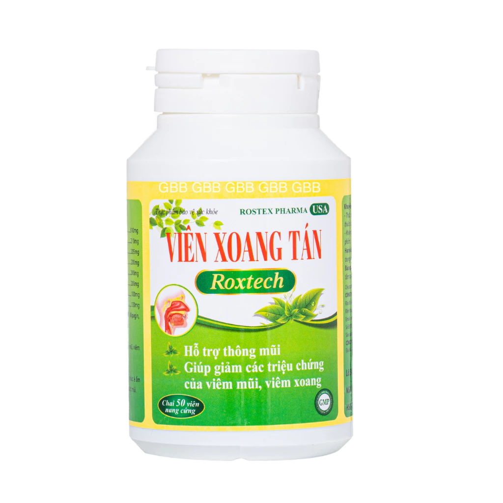 Viên Xoang Tán Roxtech hỗ trợ giảm viêm xoang(1 Chai/ 50 viên) 14 tan3