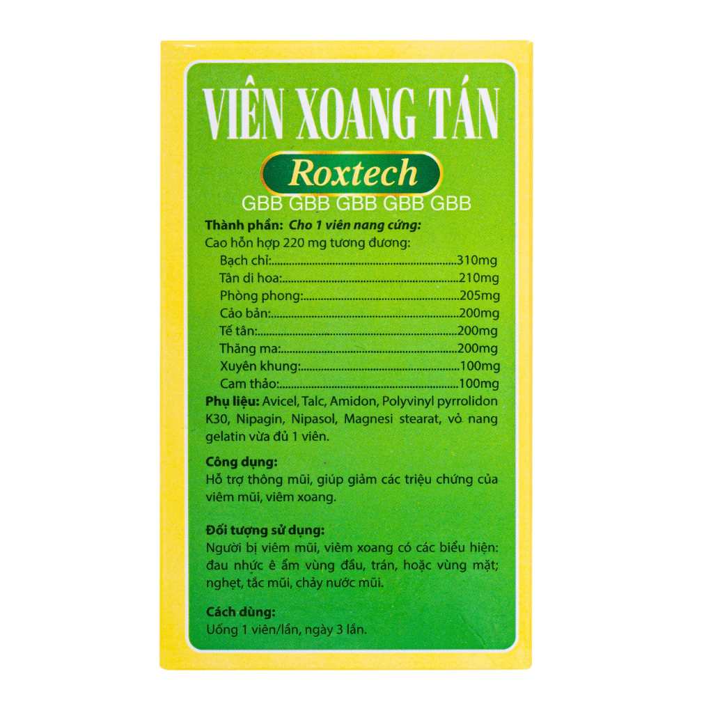Viên Xoang Tán Roxtech hỗ trợ giảm viêm xoang(1 Chai/ 50 viên) 13 tan4