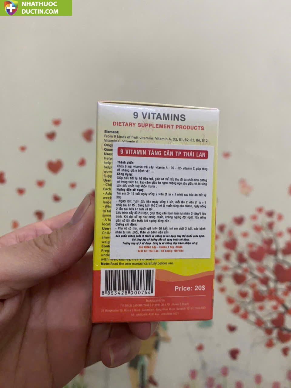 Viên uống vitamin thái lan tăng cân 100viên chính hãng 12 tangcanthai5