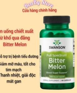 Viên uống chiết xuất khổ qua đắng hỗ trợ tiểu đường Bitter Melon 500mg 60 viên Swanson