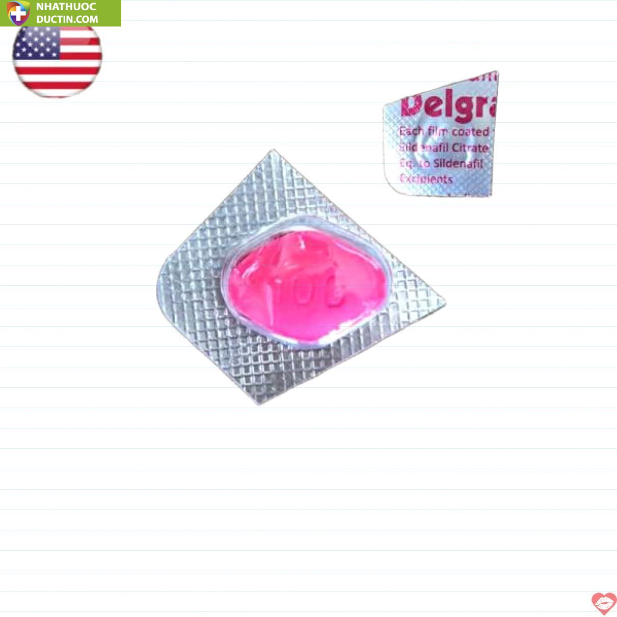 Thuốc kích dục Nữ Sildenafil 100mg viên hồng chính hãng Mỹ xách tay độc quyền 2 doc quyen thuoc kich duc nu sildenafil 100mg 1 vien hong duy nhat xach tay