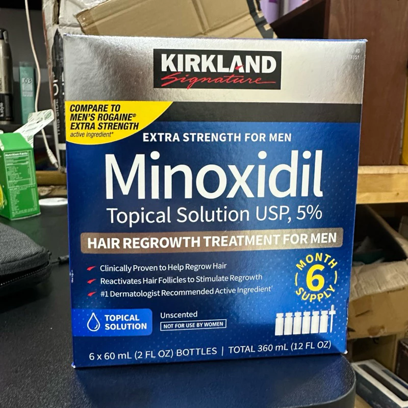 Minoxidil 5% Kirk-land Dung Dịch Mọc Râu Và Tóc Hiệu Quả Của Mỹ Hộp 6 Chai 17 mino4