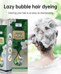 Alternative view of Thuốc nhuộm tóc bong bóng Tinh chất thảo mộc Yue Ke Kem màu tóc Silk Beauty Thuốc nhuộm tóc bay không làm tổn thương da đầu Không làm tổn thương tóc 200ml