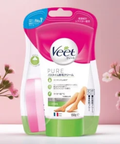 Alternative view of Kem tẩy lông Veet Pure Nhật Bản, tẩy lông Bikini, nách, lông chân tay cho da thường, nhảy cảm tặng kèm bông mút 150g