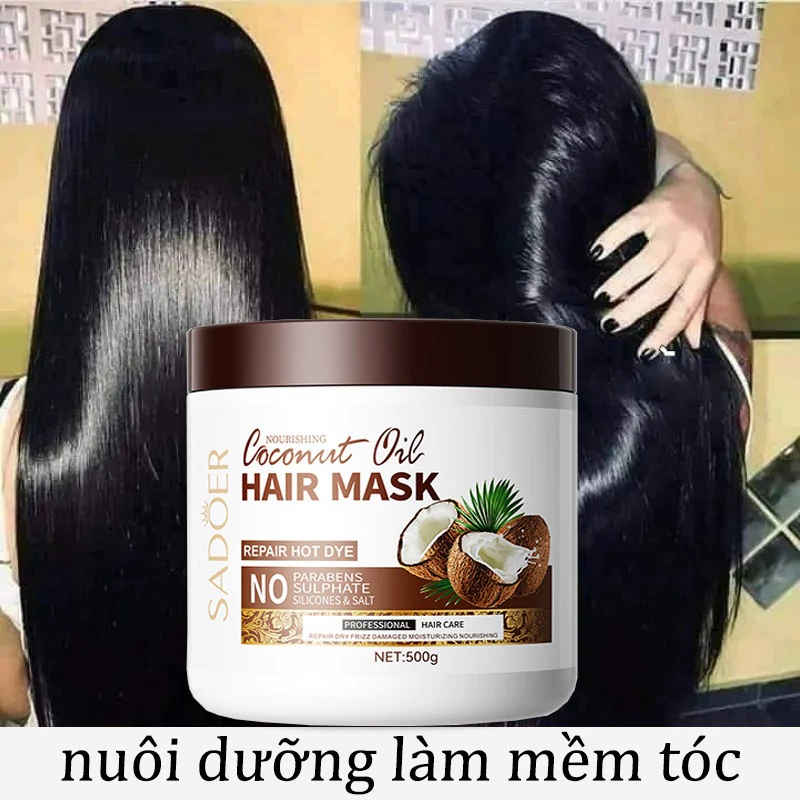 Kem ủ tóc Mặt nạ tóc keratin 500gChiết xuất từ cây dừa phục hồi tóc hư tổn, dưỡng ẩm, làm mềm tóc khô và giảm rụng tóc 1 Kem ủ tóc Mặt nạ tóc keratin 500gChiết xuất từ cây dừa phục hồi tóc hư tổn, dưỡng ẩm, làm mềm tóc khô và giảm rụng tóc