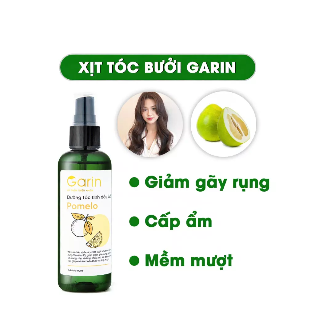 Dưỡng tóc tinh dầu bưởi Garin 100ml giảm gãy rụng chẻ ngọn cấp ẩm cho tóc mềm mượt, chắc khỏe 2 Dưỡng tóc tinh dầu bưởi Garin 100ml giảm gãy rụng chẻ ngọn cấp ẩm cho tóc mềm mượt, chắc khỏe - Ảnh 2