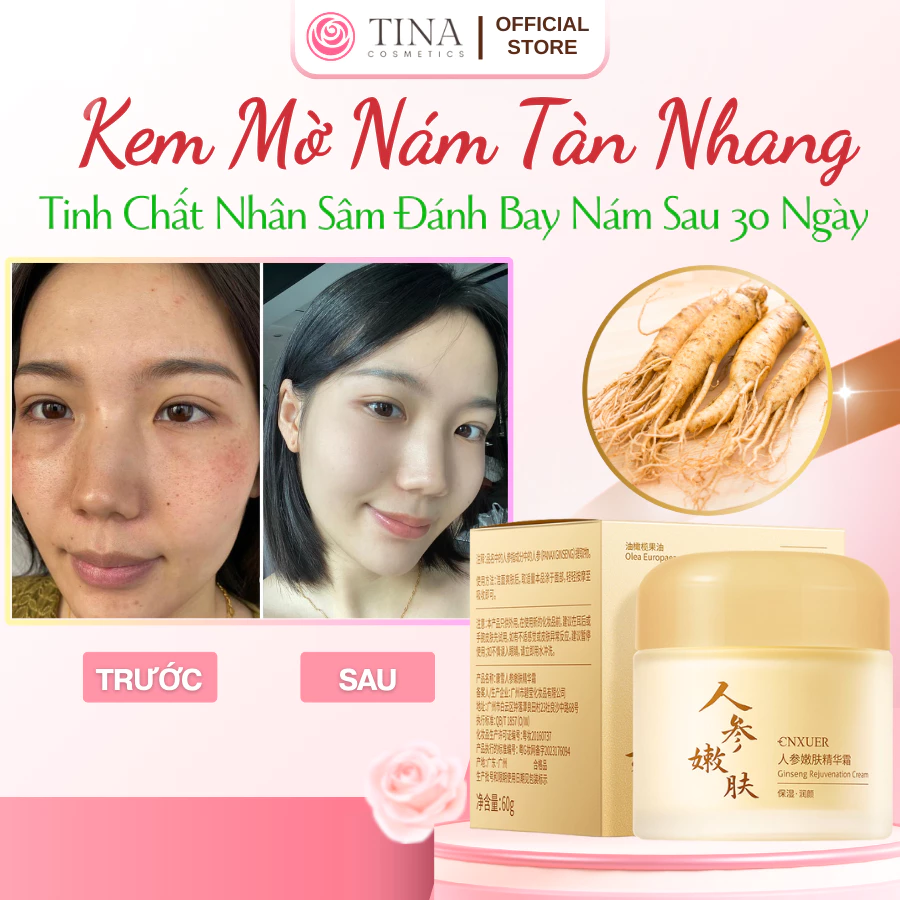 Kem Nám Tàn Nhang Nhân Sâm CNXUER Hộp 60g Kem Mờ Thâm Nám Tàn Nhang Dưỡng Ẩm Sáng Da Ngừa Lão Hóa 26 kemnam1
