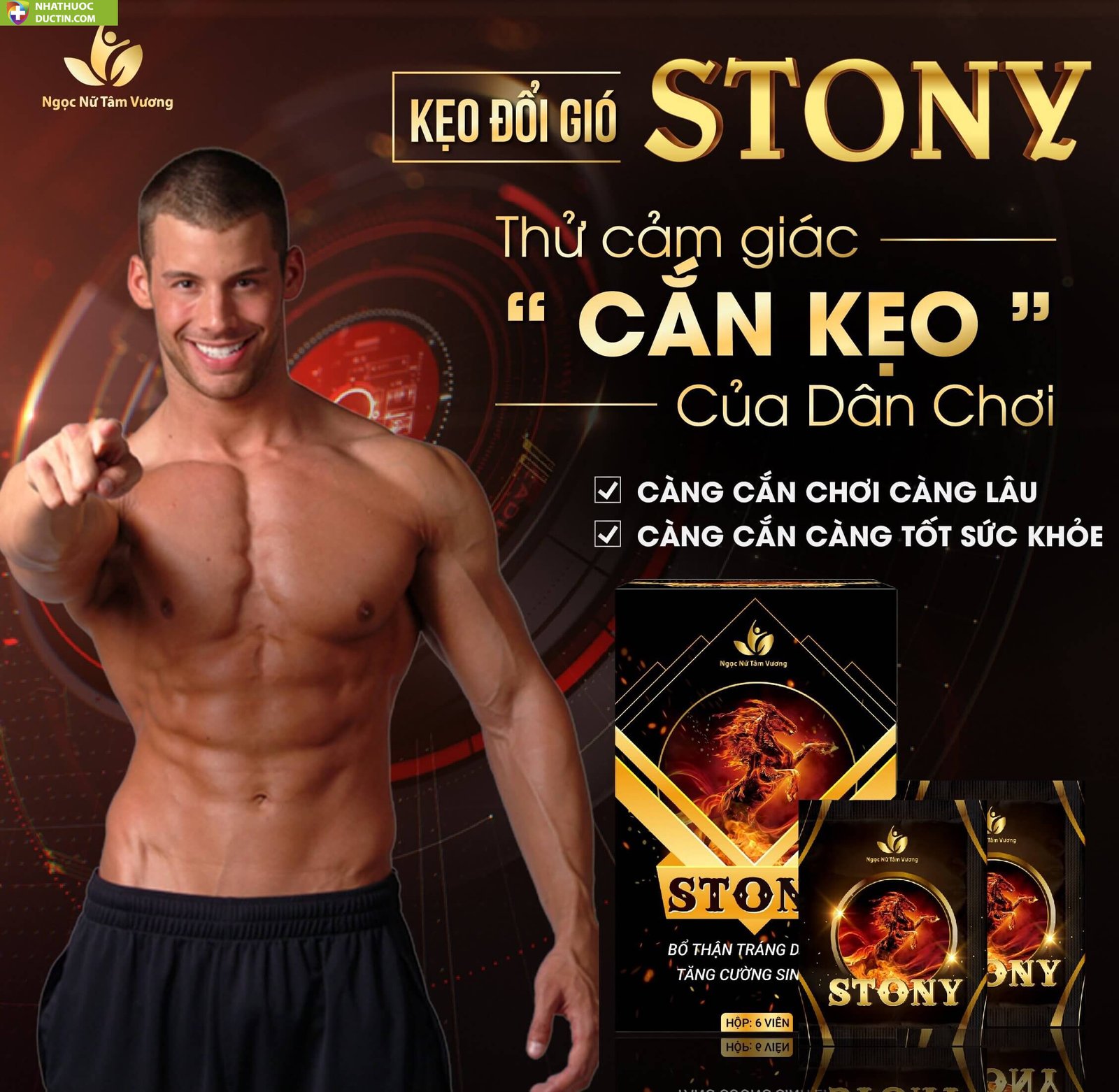 Kẹo đổi gió Stony chính hãng tăng cường sinh lý 16 keo stony