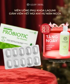 Alternative view of Men Vi Sinh Phụ Khoa Lagumi Giảm Viêm Tái Lại Giảm Khí Hư Bổ Sung 7 Tỷ Lợi Khuẩn Hộp 10 Viên