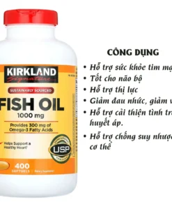 Tinh dầu cá Omega-3 Kirkland Signature 1000 mg của Mỹ hộp 400 viên 10 omega6