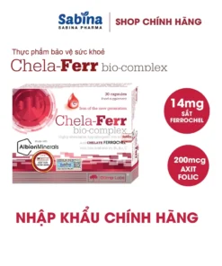 Alternative view of Chela-Ferr Bio-complex (Olimp Labs)14mg sắt dạng chelate Ferrochel, 200mcg Axit Folic, 1 hộp 30 viên 11,6g