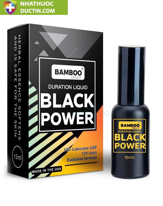 Chai xịt Bamboo Delay Black Power bí quyết kéo dài cuộc yêu 2 xit keo dai thoi gian bamboo del
