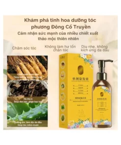 Dầu gội nhuộm tóc thảo dược thiên nhiên – Gội là lên màu, không hại tóc, mượt bóng tự nhiên, hương hoa dịu nhẹ 300ML 10 dauggoi1