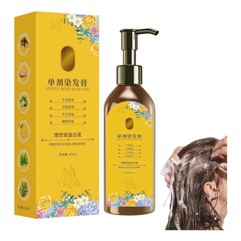 Dầu gội nhuộm tóc thảo dược thiên nhiên – Gội là lên màu, không hại tóc, mượt bóng tự nhiên, hương hoa dịu nhẹ 300ML 26 dauggoi3