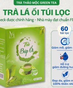 Alternative view of Trà Lá Ổi Green Tea Hộp 60 Túi Lọc Hỗ Trợ Giảm Cân, Trà Búp Ổi Giảm Đường Huyết, Cải Thiện Tiêu Hóa