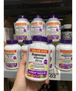 Viên Uống Magnesium Bisglycinate Webber Naturals sức Khỏe Xương 120 viên