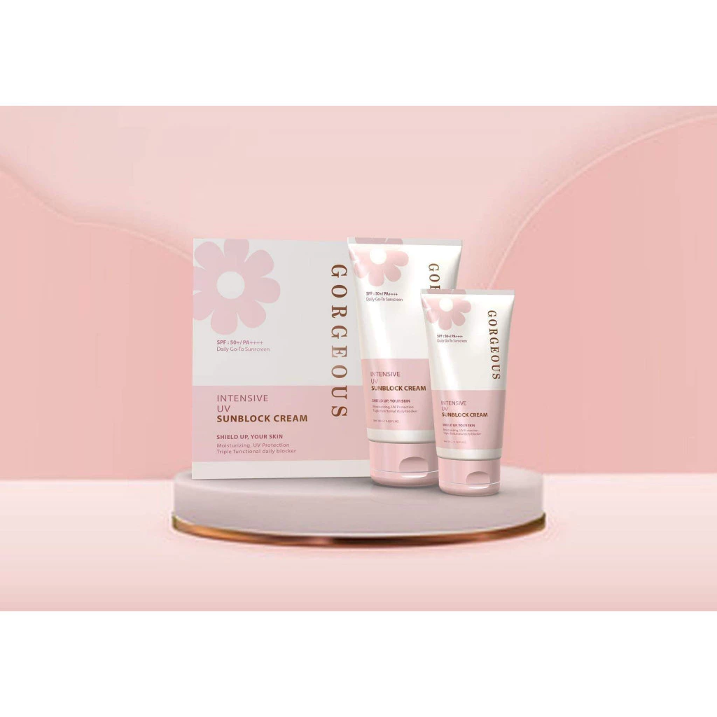 Kem chống nắng múi xù gorgeous trắng da chống nước lâu trôi tuýp lớn 100g +50g SPF50+PA+++ 23