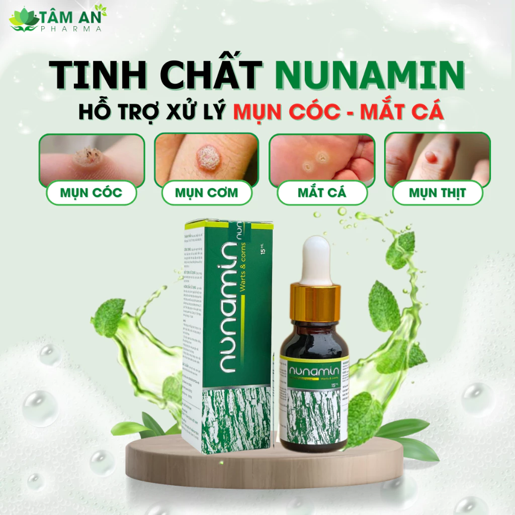 Tinh Chất Thảo Mộc NUNAMIN 15ML - Hỗ Trợ Xử Lý Mụn Cóc, Mụn Thịt, Mắt Cá Chân Tay 22 nuna1 1