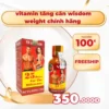 Thực phẩm chức năng Vitamin Tăng Cân Wisdom Weight, giúp tăng cân 3-4kg ko tích nước sau 1 lọ, Tem kiểm định GM