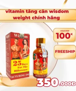 Thực phẩm chức năng Vitamin Tăng Cân Wisdom Weight, giúp tăng cân 3-4kg ko tích nước sau 1 lọ, Tem kiểm định GM