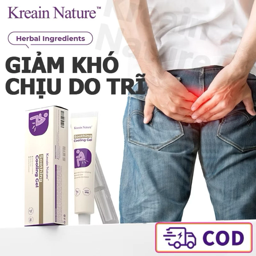 Gel Bôi Trĩ Kreain Nature Hỗ Trợ Giảm Ngứa Rát, Khô Thoáng Vùng Da Nhạy Cảm, Gel Thảo Mộc Làm Dịu Sưng Nóng Hiệu Quả 20g 26 boitrikran1