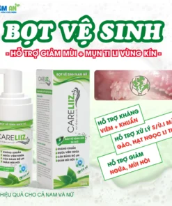 Bọt Kháng Viêm, Kháng Khuẩn Nam Nữ Hỗ Trợ Giảm Mùi Hôi, Giảm Sùi Mà Gào, Hạt Ngọc, Mụn Li Ti Vùng Kín CARELIIZ 120ML