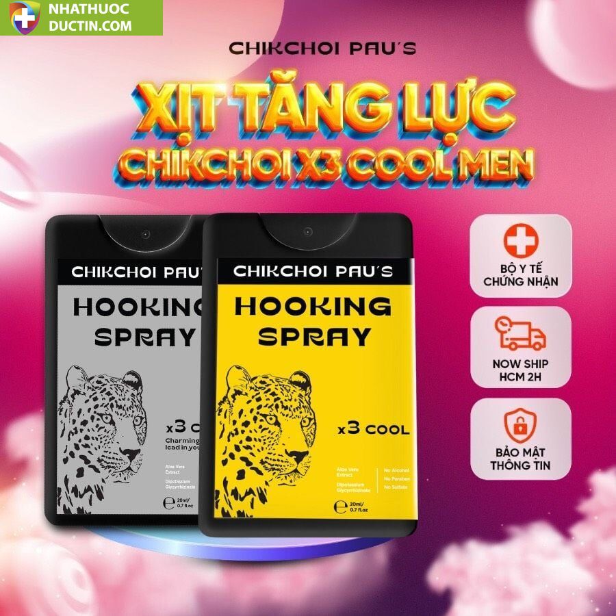 Xịt lạnh Chikchoi pau's xịt ngon x3 cool men 2 vị chocolate và tăng lực the mát 20ml 20 chikchoi1
