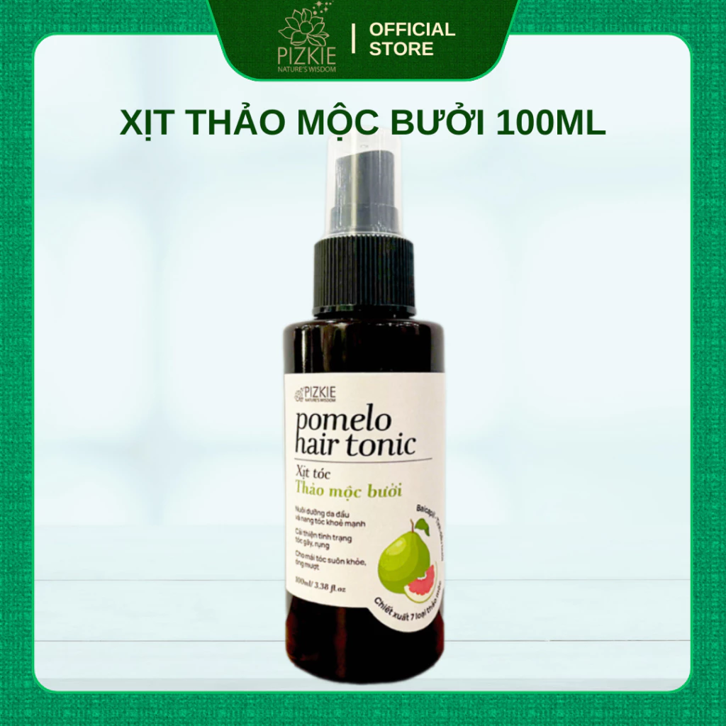 Xịt Tóc Bưởi POMELO HAIR TONIC Pizkie 100ml Dưỡng Tóc Giảm Khô Rối 12 pomelo1