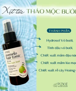 Xịt Tóc Bưởi POMELO HAIR TONIC Pizkie 100ml Dưỡng Tóc Giảm Khô Rối 7 pomelo3