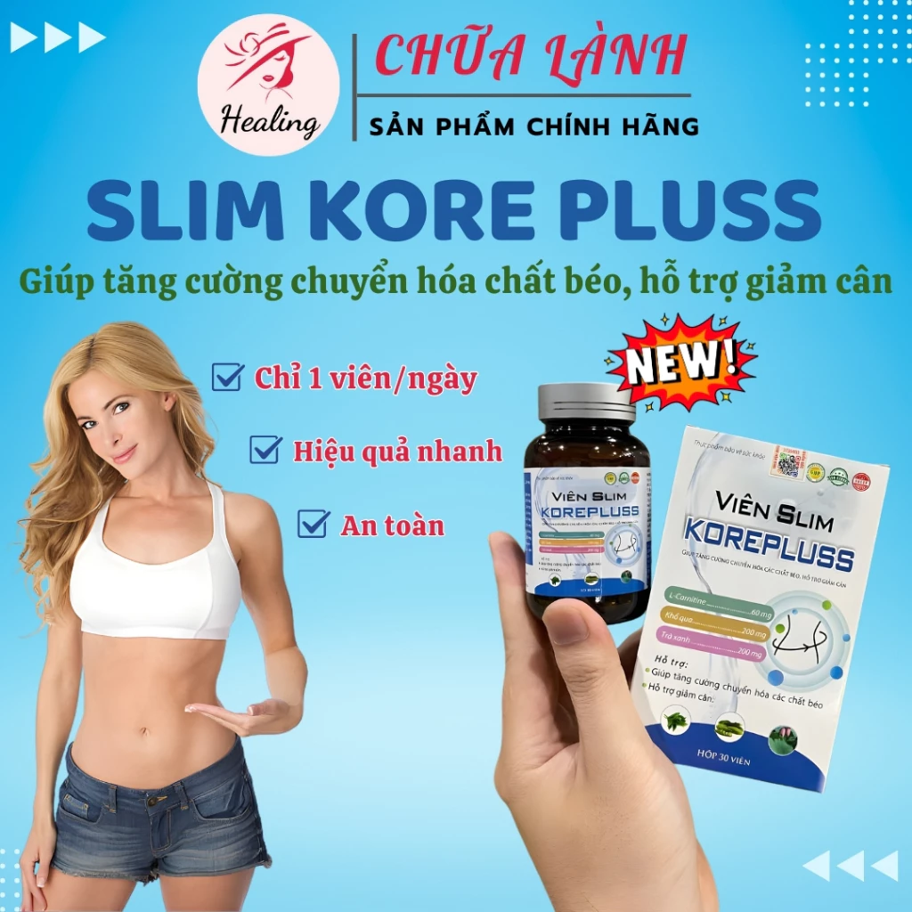 Viên uống giảm cân nhanh Slim KorePluss hộp 30 viên giảm béo an toàn sau 1 liệu trình giảm đến 8kg 1 Viên uống giảm cân nhanh Slim KorePluss hộp 30 viên giảm béo an toàn sau 1 liệu trình giảm đến 8kg - Ảnh 2