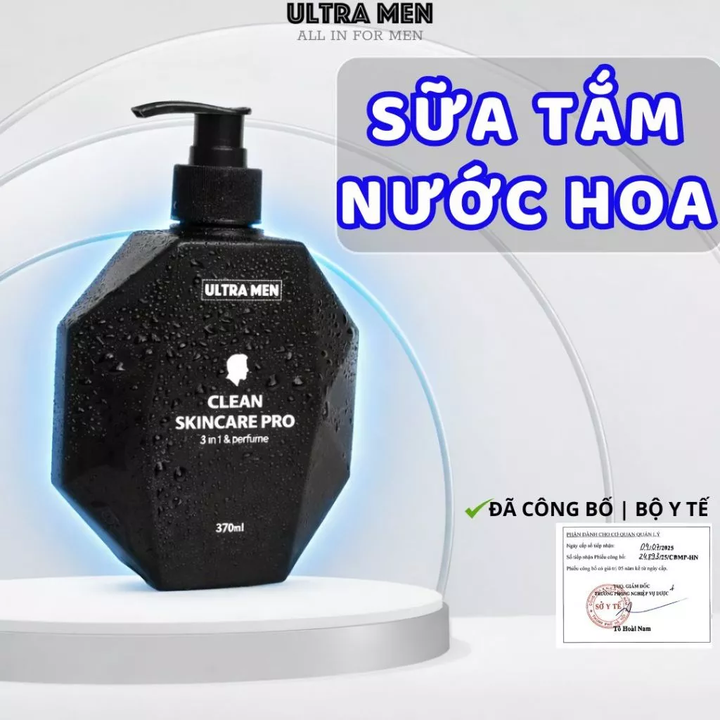 Sữa Tắm Nam Ultra Men cao cấp giúp da trắng sáng - giảm mụn 370ml 18 suatam1