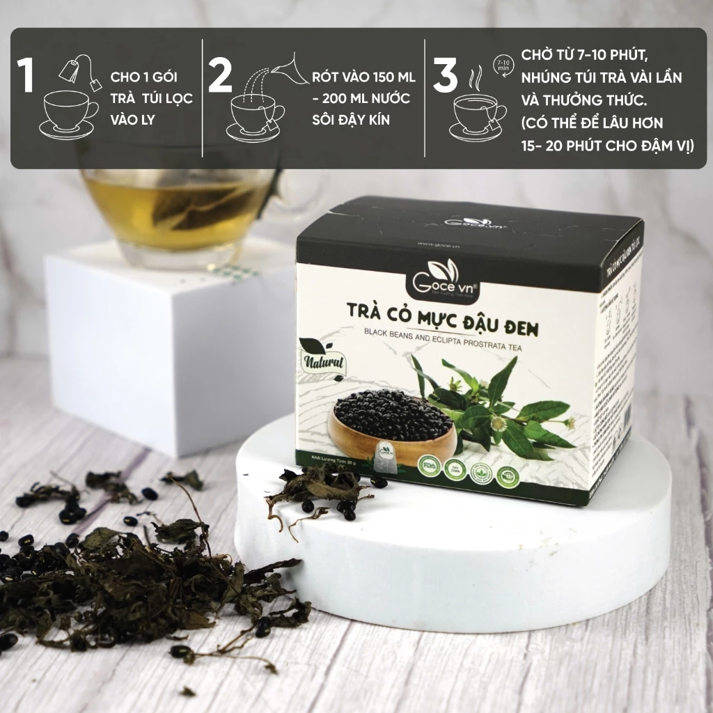 Trà cỏ mực đậu đen túi lọc Goce - Bổ thận mát gan 24 tuilocgochi2