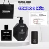 Combo Sữa tắm nam + Nước hoa nam + lăn khử mùi chính hãng ultra men