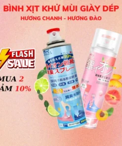 Chai Xịt Khử Mùi Giày Dép NaNo Bạc, Xịt Khử Mùi Hôi Chân Nano Khử Mùi Nhanh Mát Lạnh 260ML
