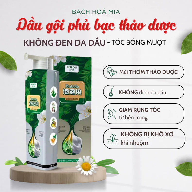 Dầu gội phủ bạc KHÔNG ĐEN DA ĐẦU, tóc BÓNG MƯỢT 18 dauphubac1 1