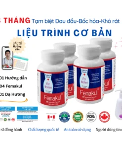 Liệu trình 3 tháng Femakul [CANADA] hết đau đầu, bốc hỏa, khô rát nội tiết nữ tiền mãn kinh mãn kinh