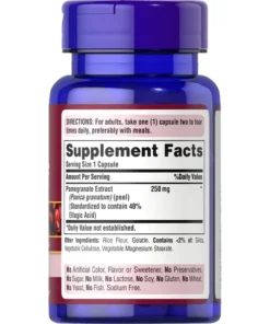 Viên Uống Lựu Chống Nắng Nội Sinh, Trắng Da, Giảm Nám Pomegranate Extract 250mg Puritan's Pride 10 pomegar5