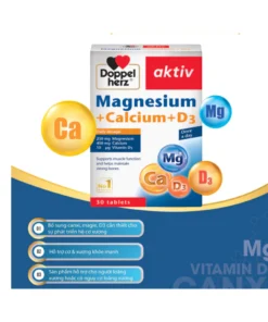Alternative view of Doppelherz Magnesium + Calcium + D3 (Hộp 30 viên) Viên uống bổ sung Canxi phòng ngừa loãng xương và thiếu hụt Magie