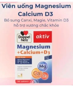 Doppelherz Magnesium + Calcium + D3 (Hộp 30 viên) Viên uống bổ sung Canxi phòng ngừa loãng xương và thiếu hụt Magie